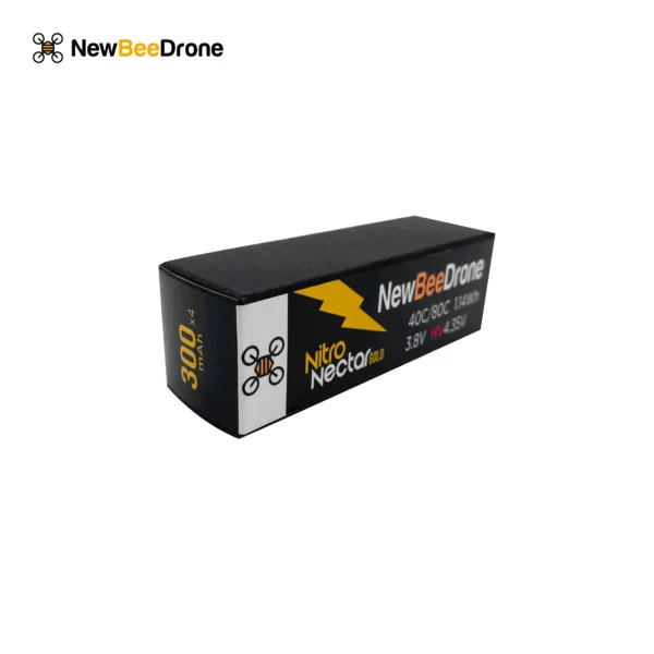 NewBeeDrone Nitro Nectar Gold 300mAh 1S HV LiPo Battery (4 Pack) - Image 3