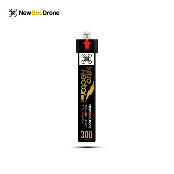 NewBeeDrone Nitro Nectar Gold 300mAh 1S HV LiPo Battery (4 Pack)