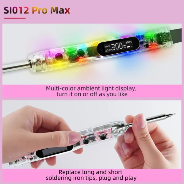 Sequre Advanced Soldering Iron Kit - S1012 Pro Max Kit(TS-B2 Tip) (Transparent) - Image 4