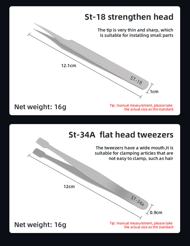 Sequre Precision Stainless Steel Tweezers Kit 31 - Sequre