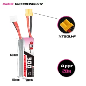 GNB GAONENG 3S 300mAh 80C LiHV Battery - XT30 1 - Gaoneng GNB