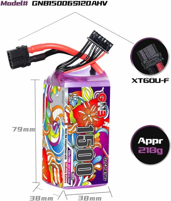 GAONENG GNB 1500mAh 22.8V 6S 120C XT60 LiPo Battery 3 - Gaoneng GNB