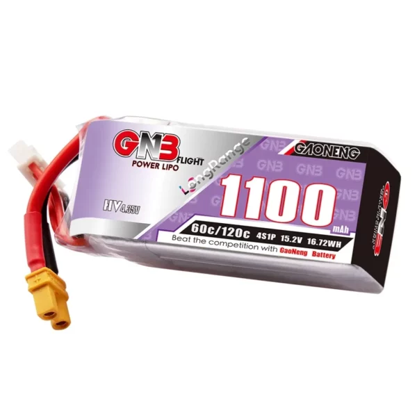 GAONENG GNB LiHV 4S 15.2V 1100mAh 60C LiPo Battery - XT30 1 - Gaoneng GNB