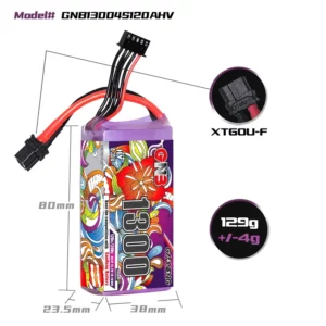 GAONENG GNB LiHV 4S 15.2V 1300mAh 120C XT60 LiPo Battery 4 - Gaoneng GNB