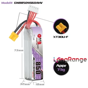 GAONENG GNB LiHV 4S 15.2V 850mAh 60C LiPo Battery Long Range - XT30 5 - Gaoneng GNB