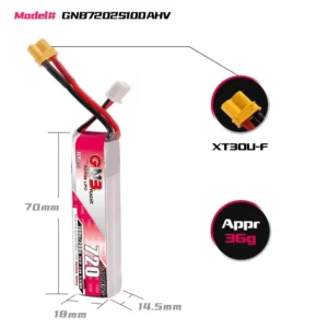 GNB GAONENG 2S 720mAh 7.6V 100C LiHV Battery - XT30 5 - Gaoneng GNB