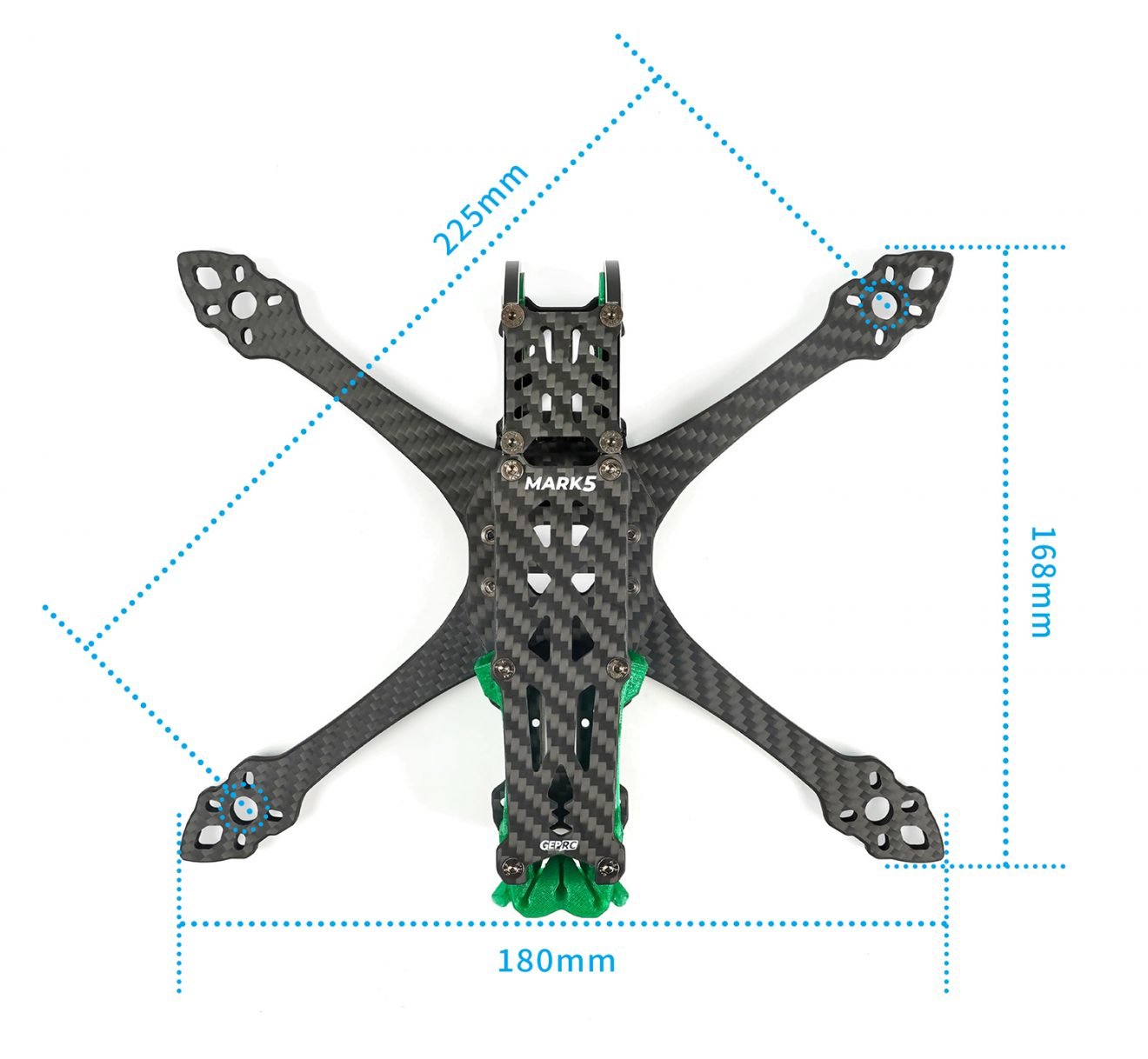 GEPRC FPV Freestyle Frame MARK5 Pro O3- Squashed X Green 33 - GEPRC