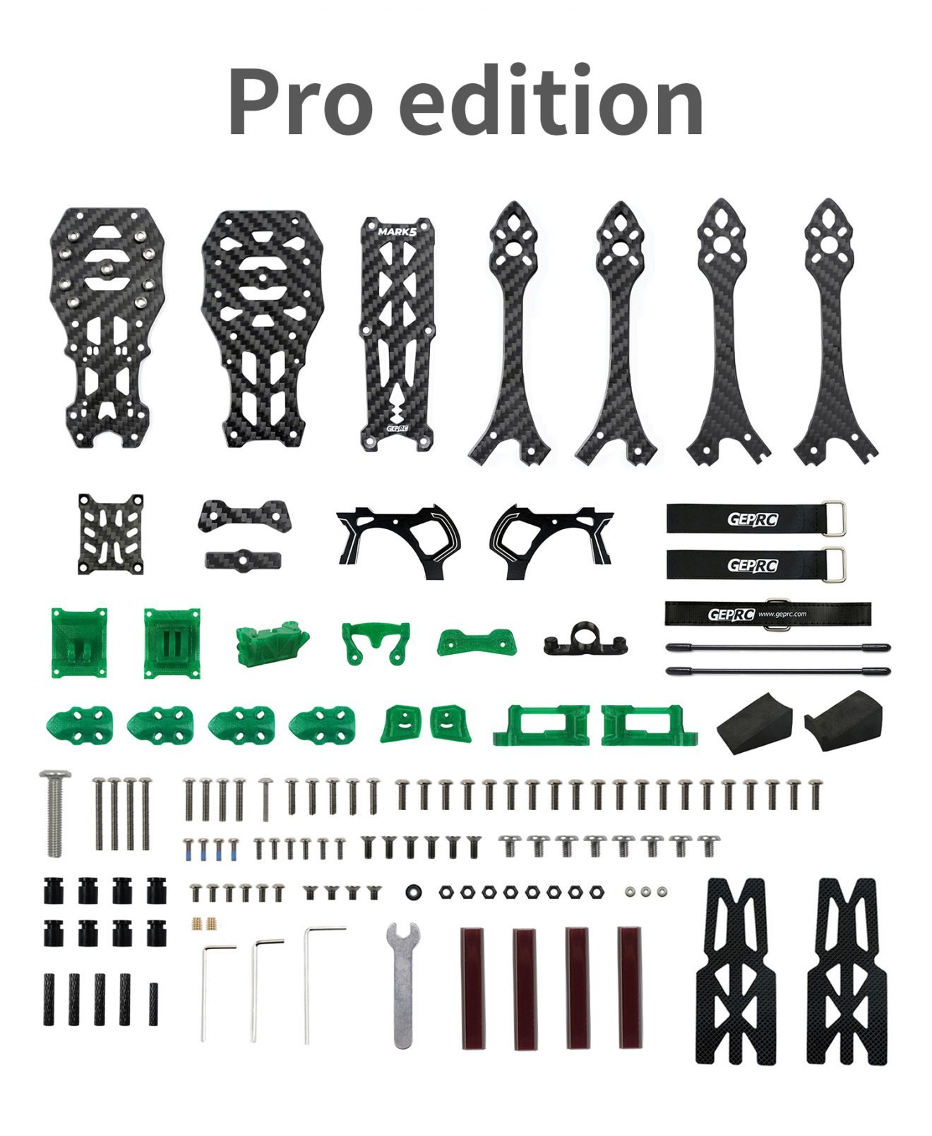 GEPRC FPV Freestyle Frame MARK5 Pro O3- Squashed X Green 36 - GEPRC