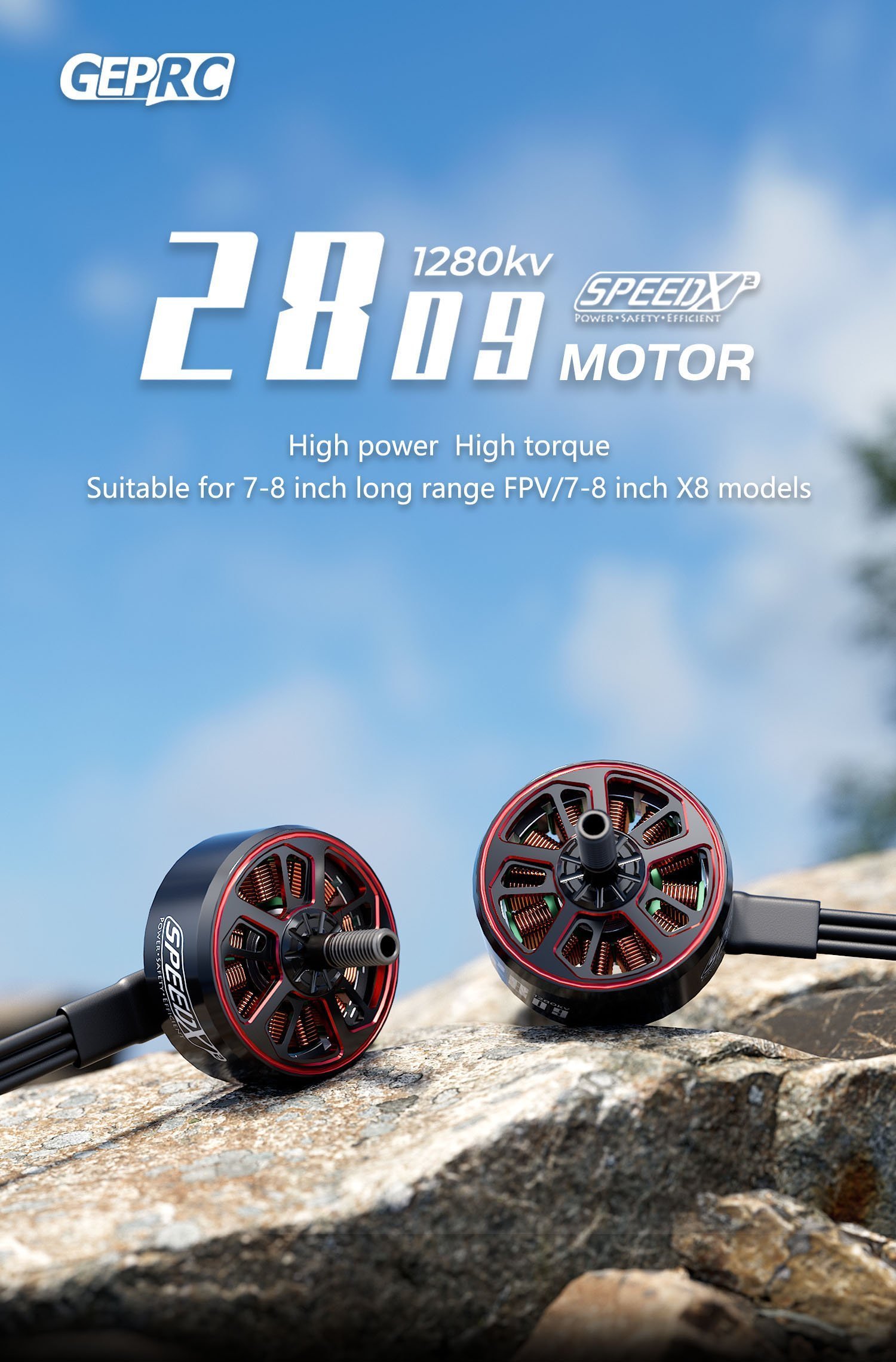 GEPRC SPEEDX2 2809 1280kv 7-8" Motor 19 - GEPRC