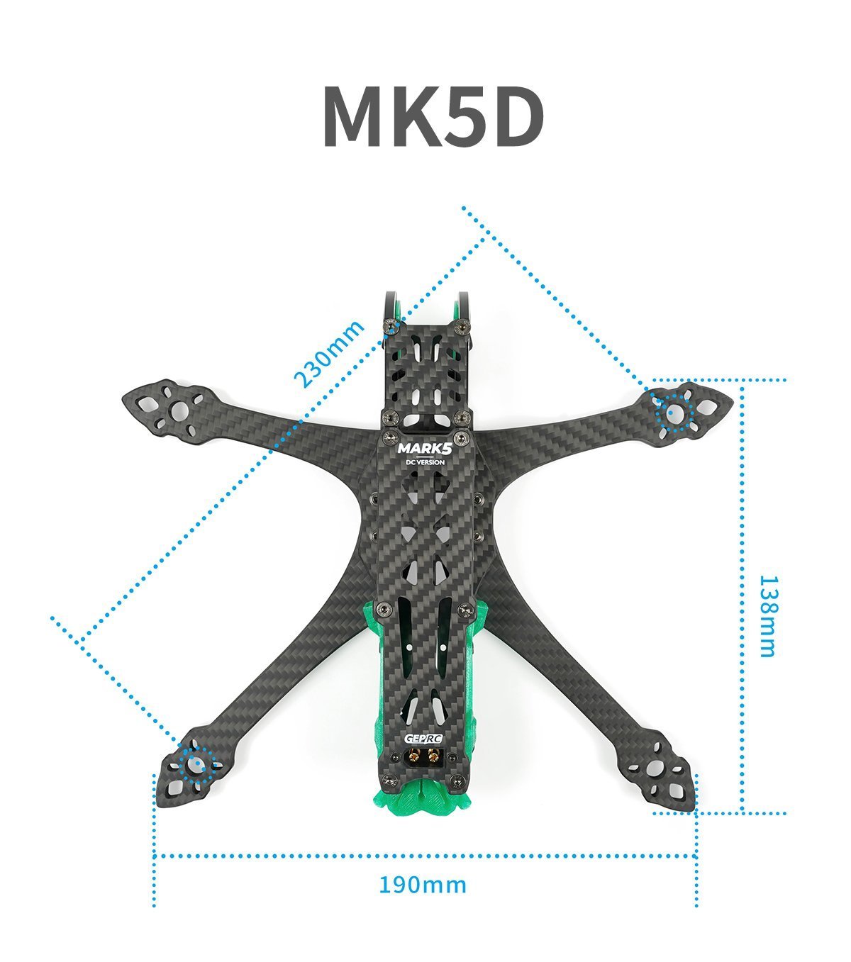 GEPRC FPV Freestyle Frame MARK5 Pro O3- Deadcat Green 28 - GEPRC