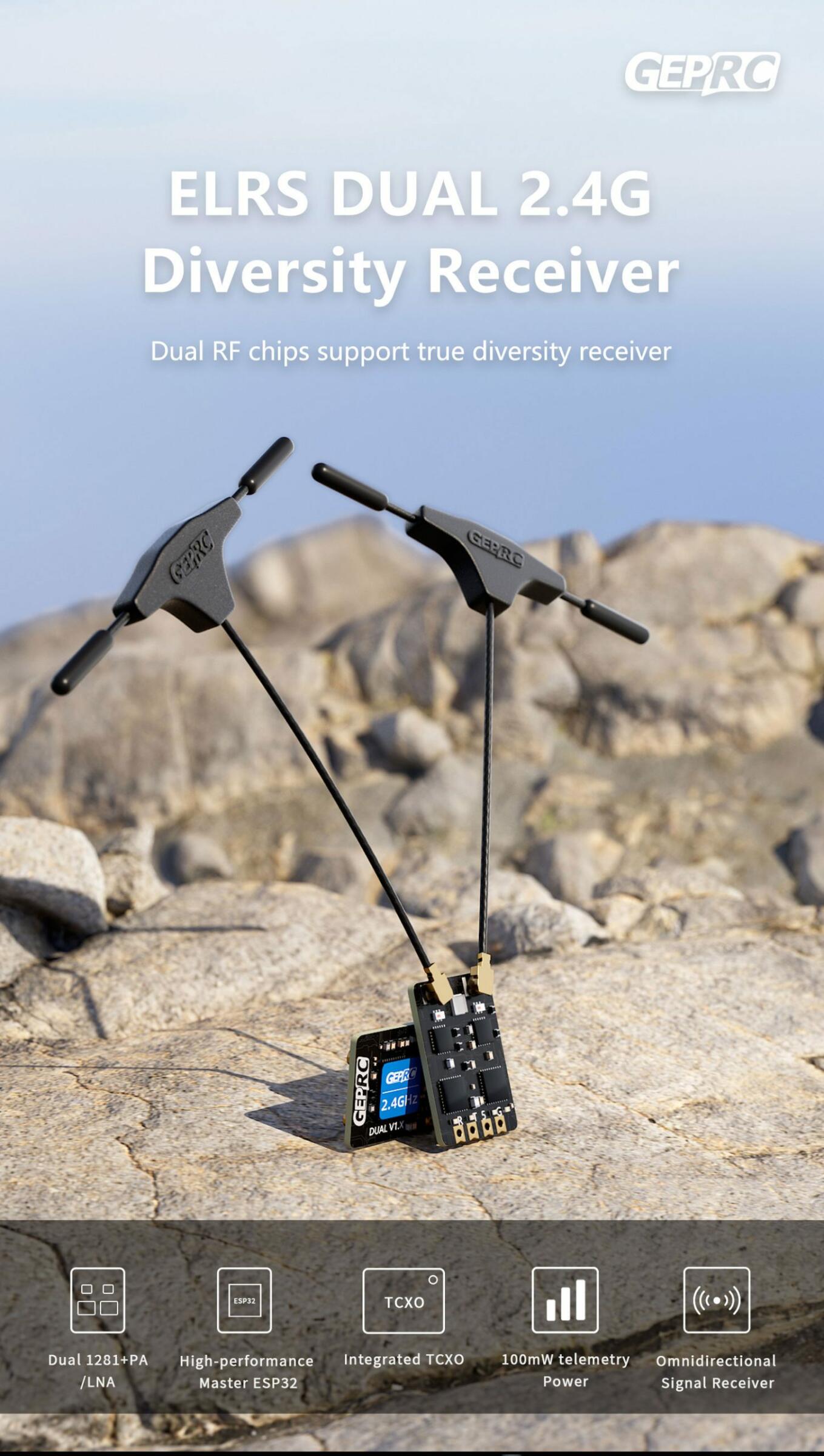 GEPRC ELRS DUAL 2.4G Diversity Receiver 19 - GEPRC