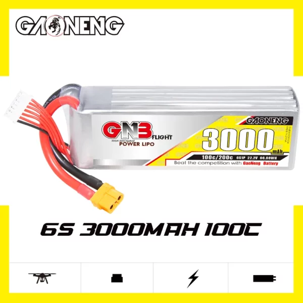 GAONENG GNB 3000mAh 22.2V 6S 100C XT60 LiPo Battery