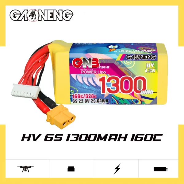 GAONENG GNB LiHV 6S 22.8V 1300mAh 160C XT60 LiPo Battery