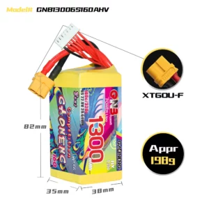 GAONENG GNB LiHV 6S 22.8V 1300mAh 160C XT60 LiPo Battery 1 - Gaoneng GNB