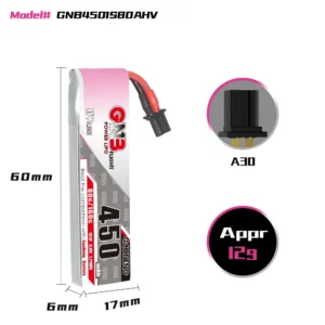 GAONENG GNB LiHV 1S 3.8V 450mAh 80C A30 LiPo Battery 3 - Gaoneng GNB