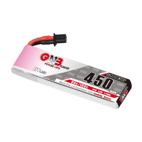 GAONENG GNB LiHV 1S 3.8V 450mAh 80C A30 LiPo Battery