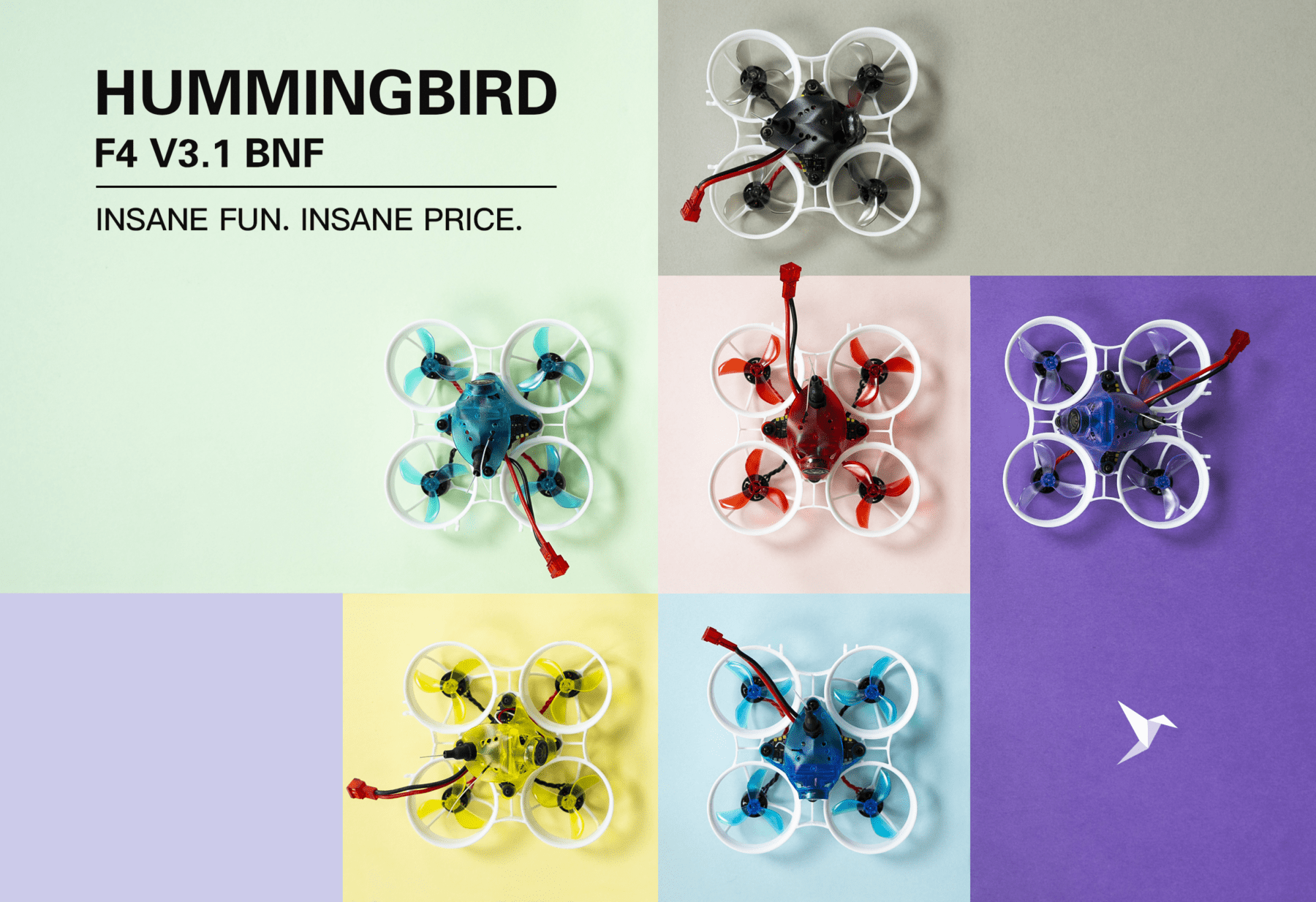 Hummingbird V3.1 BNF ELRS Micro Whoop 4 - NewBeeDrone