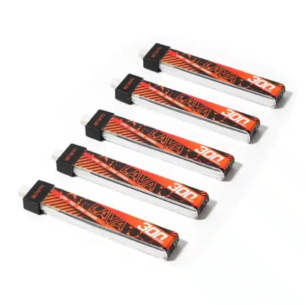 BetaFPV Lava 1s 300mAh LiHV 75c Battery BT2.0 (5pcs)